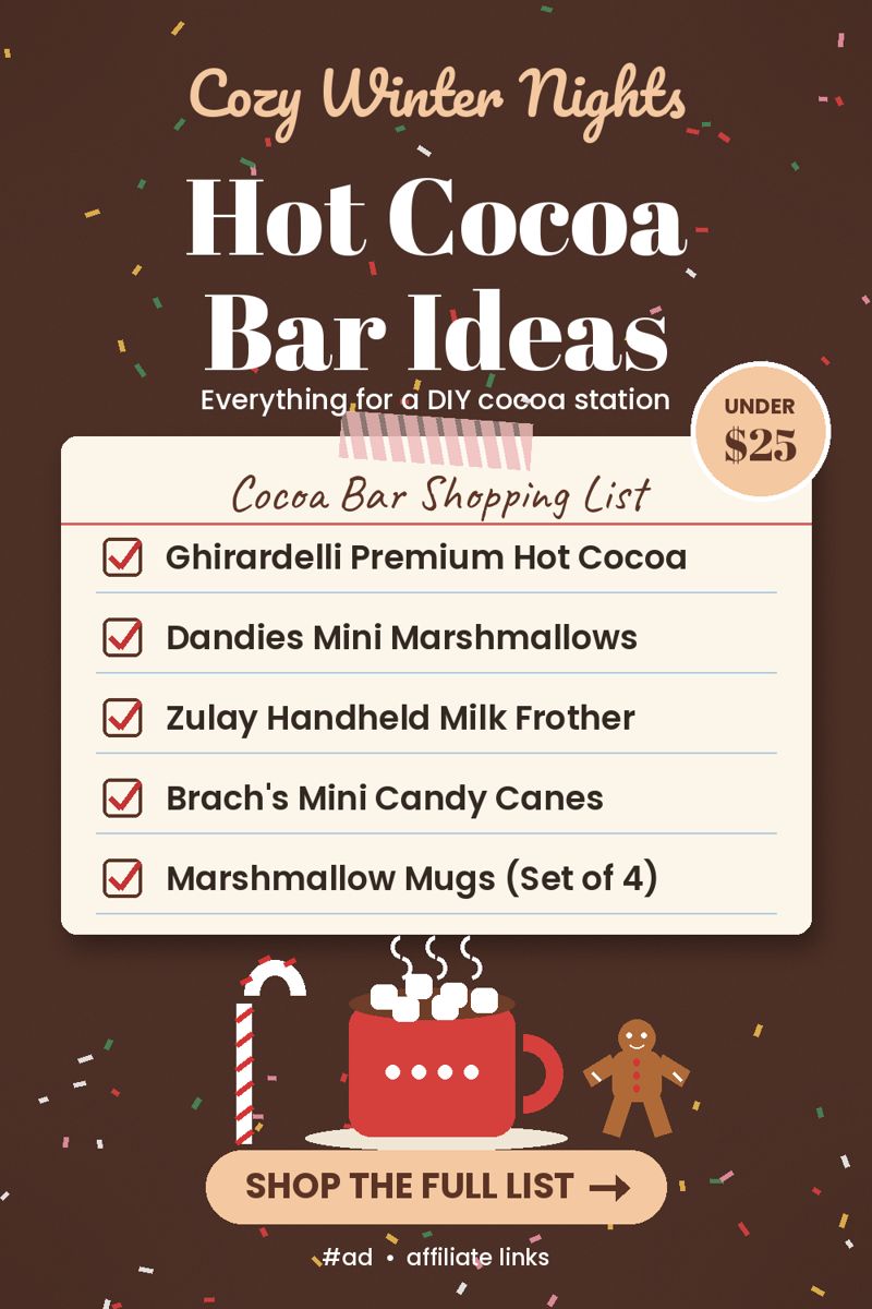 Cozy Hot Cocoa Bar Ideas pin
