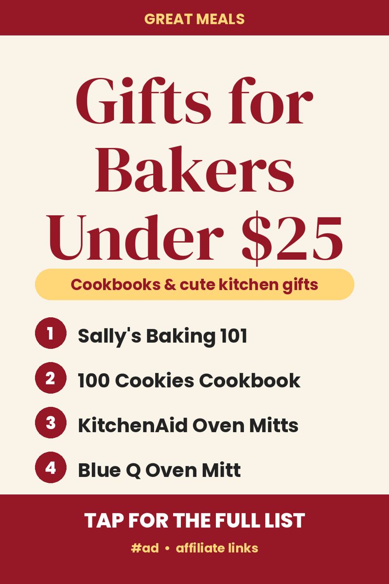 Gifts for Bakers & Foodies Under $25 pin