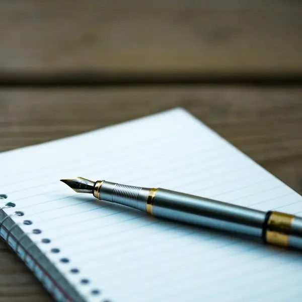 A notebook and pen