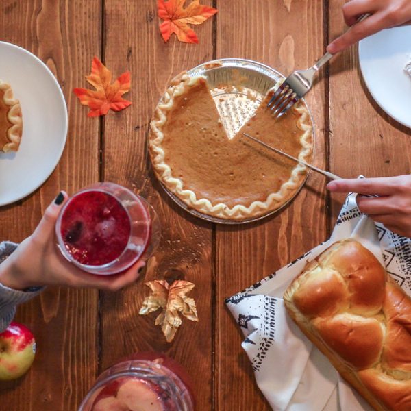 A pie on a fall table