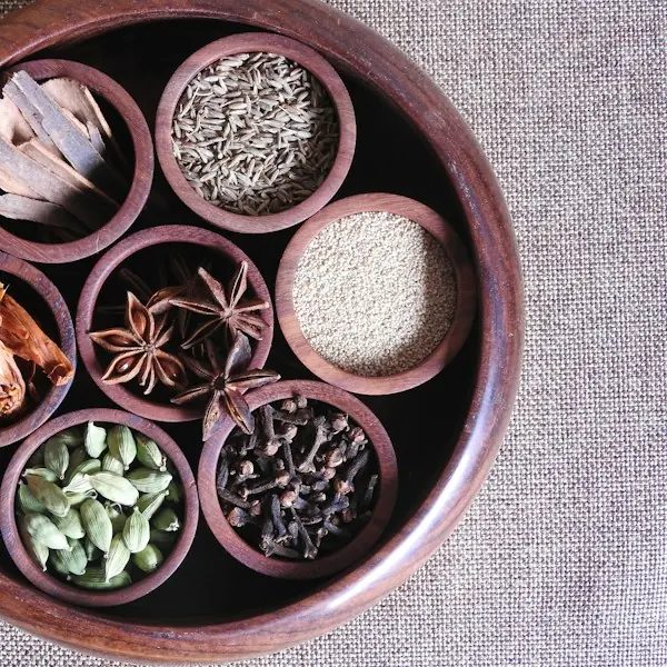 Small prep bowls with spices