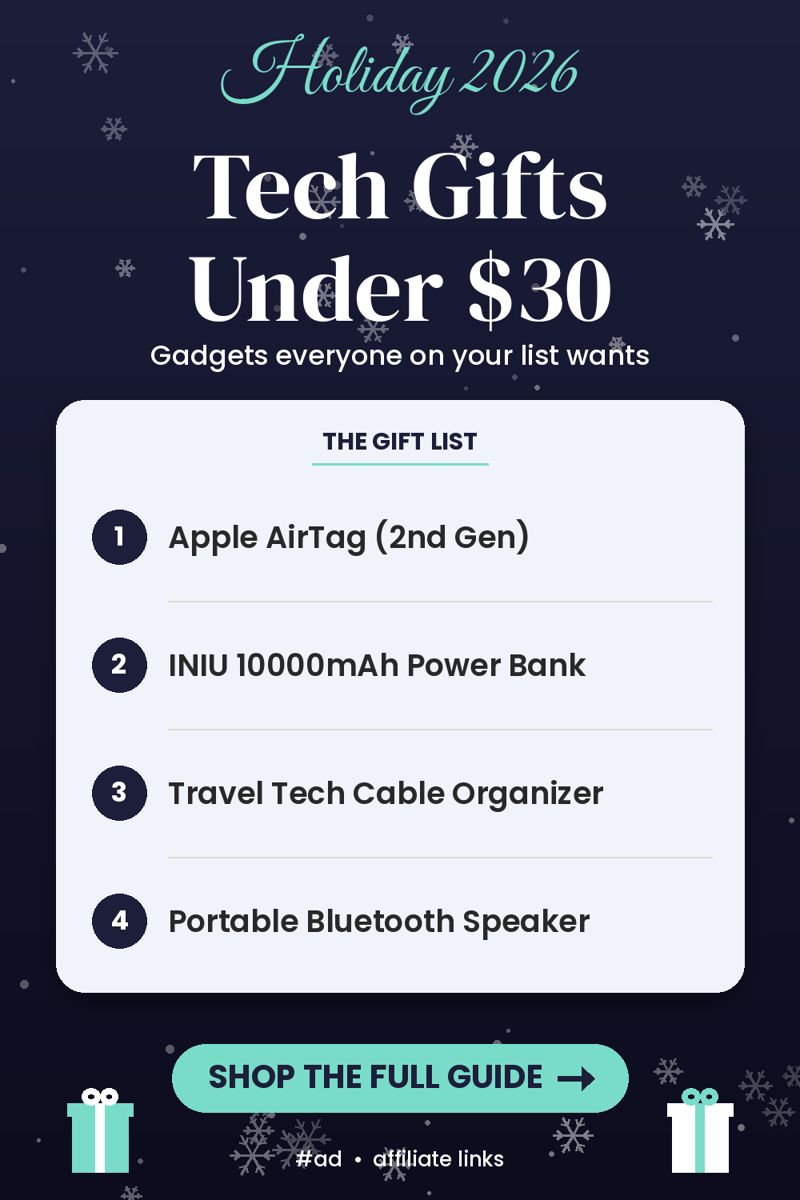 Tech Gifts Under $30 pin