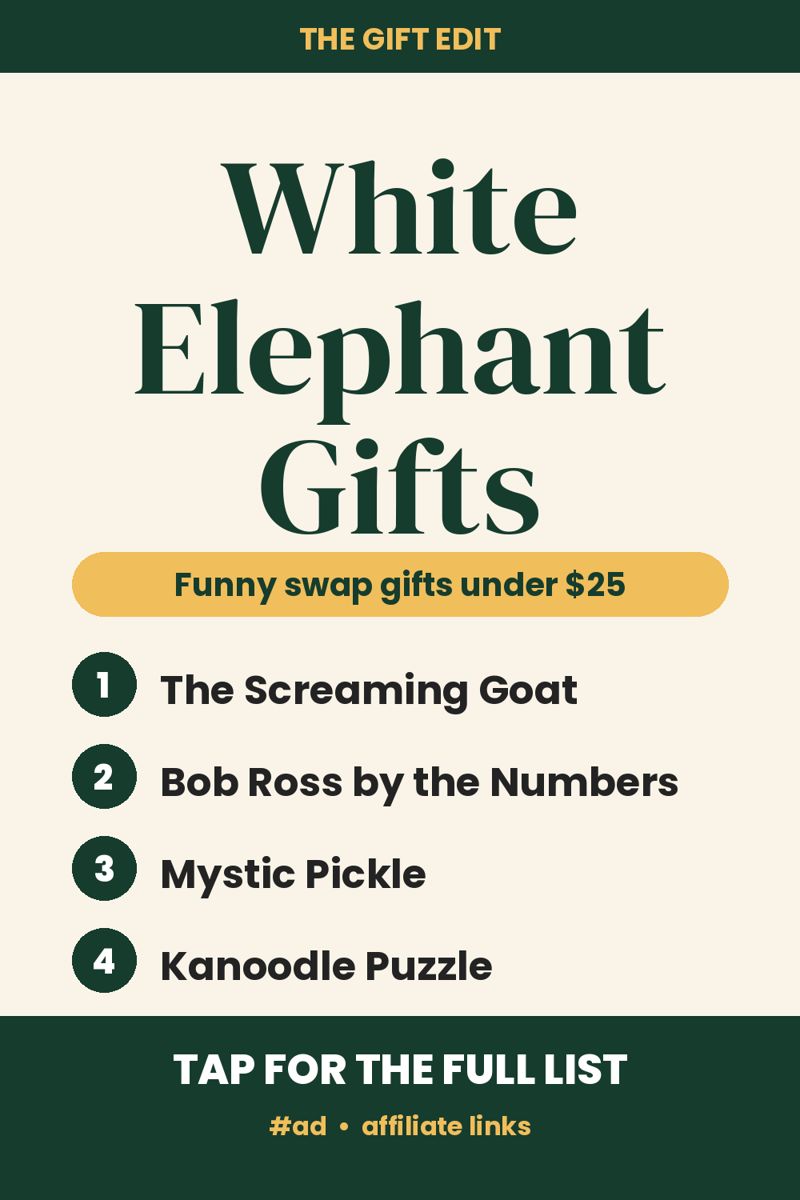 White Elephant Gifts Under $25 pin